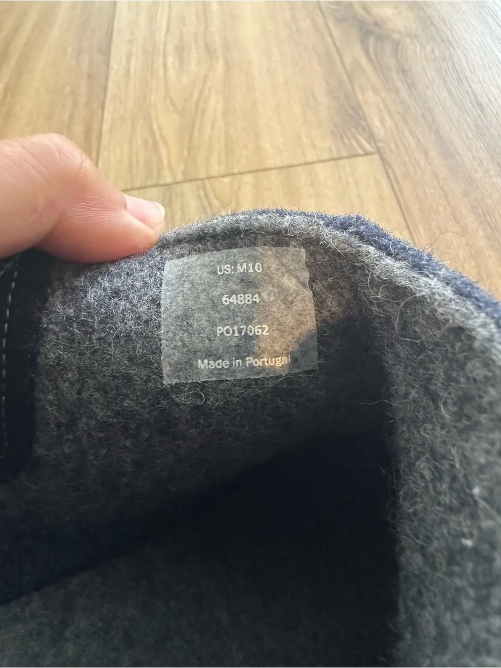 Huckberry Grey Wool Size US 10 Men's Outdoor Slipper Boot Made In Portugal